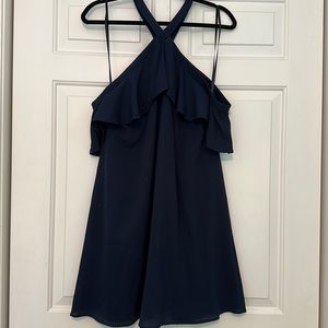 Navy Halter Neck Dress